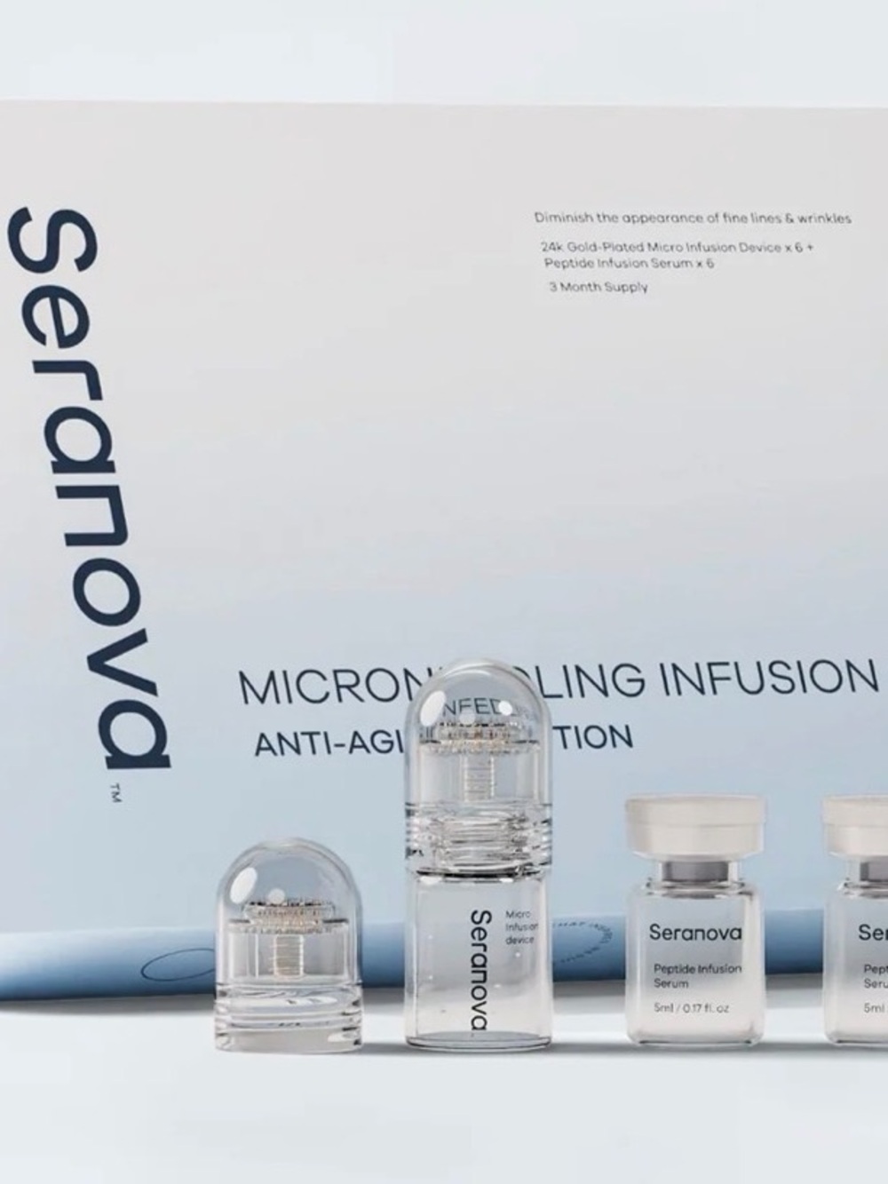 Microneedling Infusion Anti-Aging Serum Set — Clear/White
